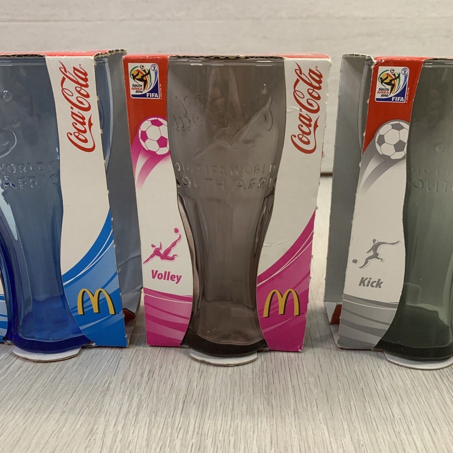 McDonalds South Africa Football World Cup 2010 Coca-Cola Collectable Glasses