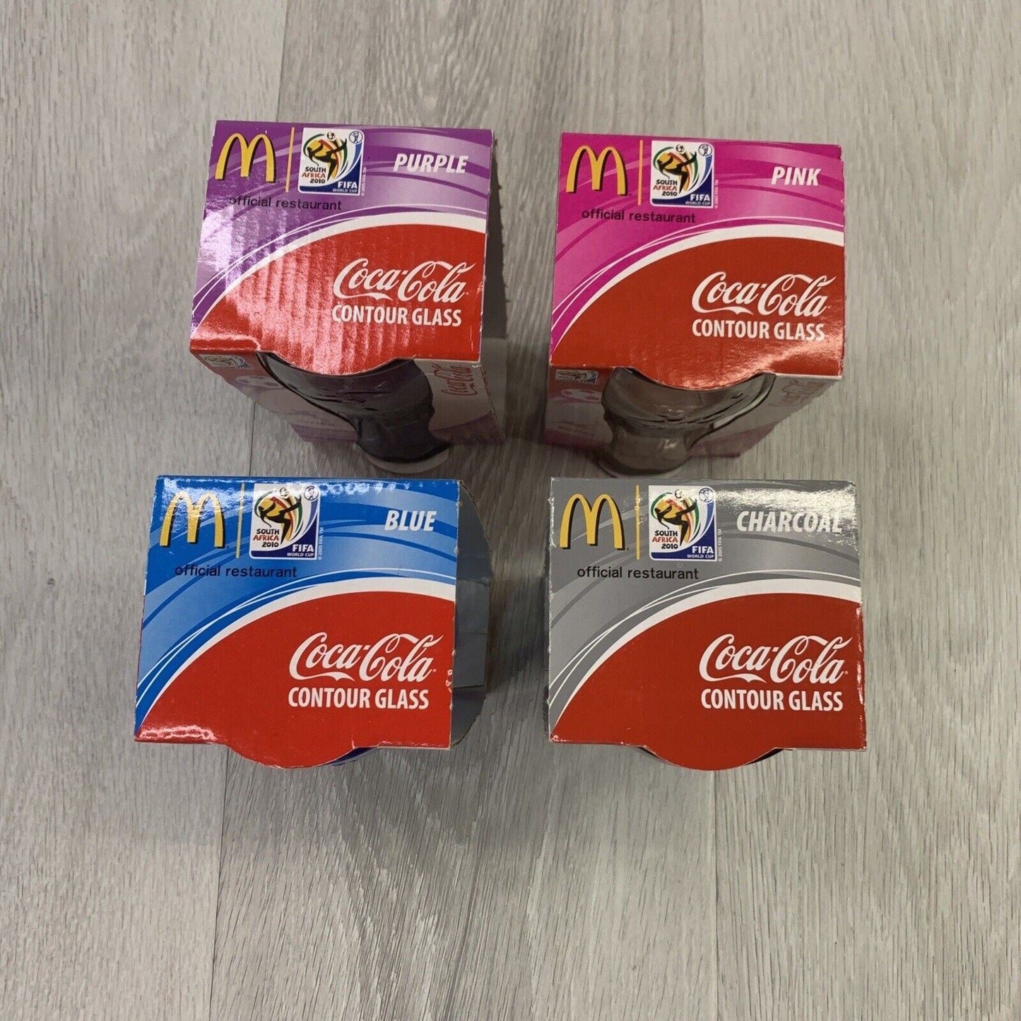 McDonalds South Africa Football World Cup 2010 Coca-Cola Collectable Glasses