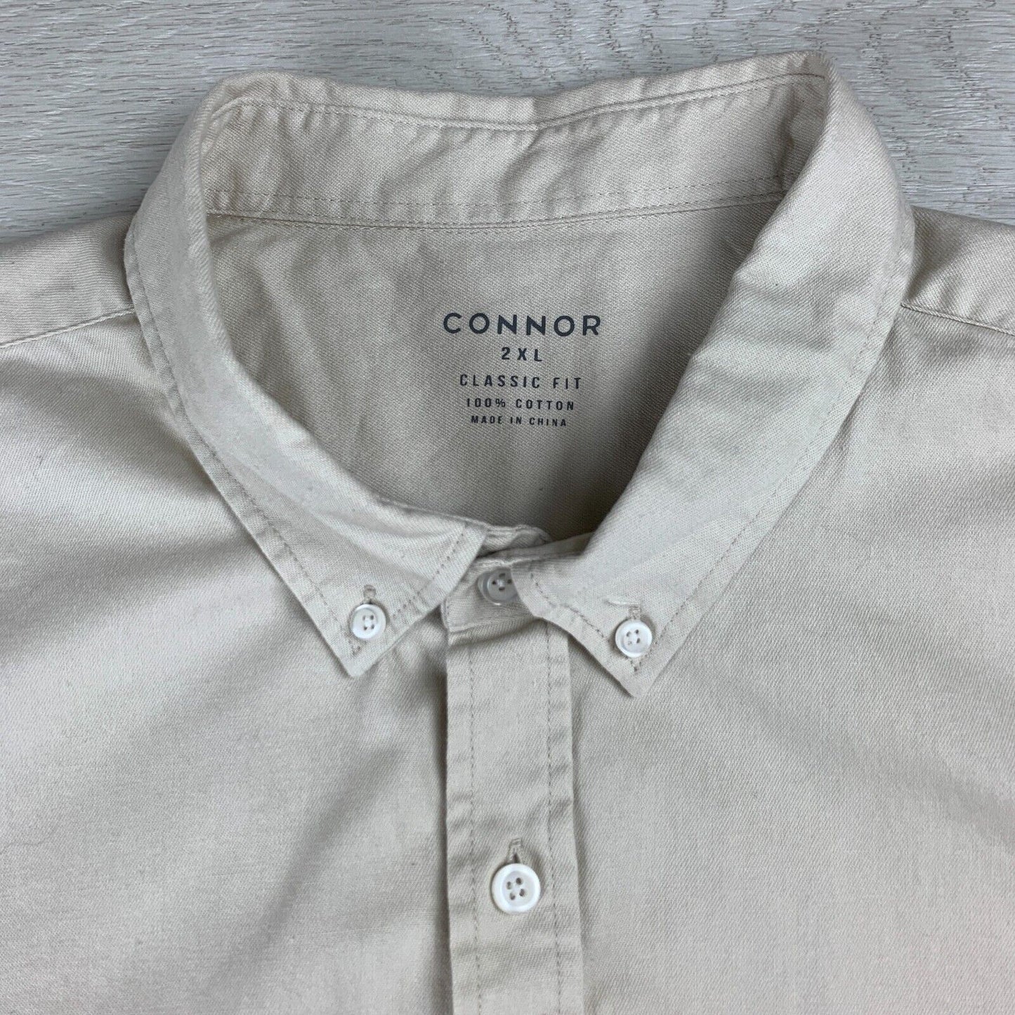 Connor Frampton Casual Button Up Shirt in Stone Mens Size 2XL