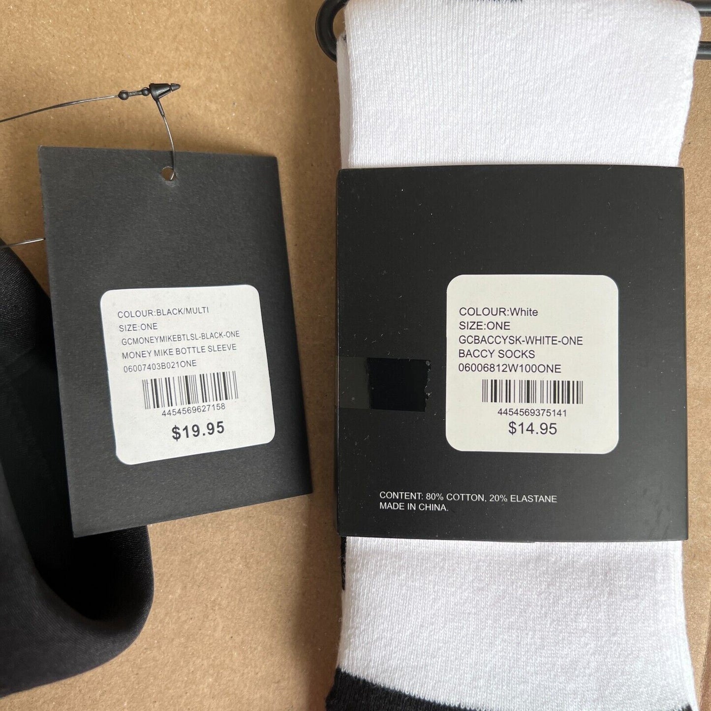 Goat Crew Socks and Money Mike Tyson Bottle Sleeve Bundle (RRP $35)