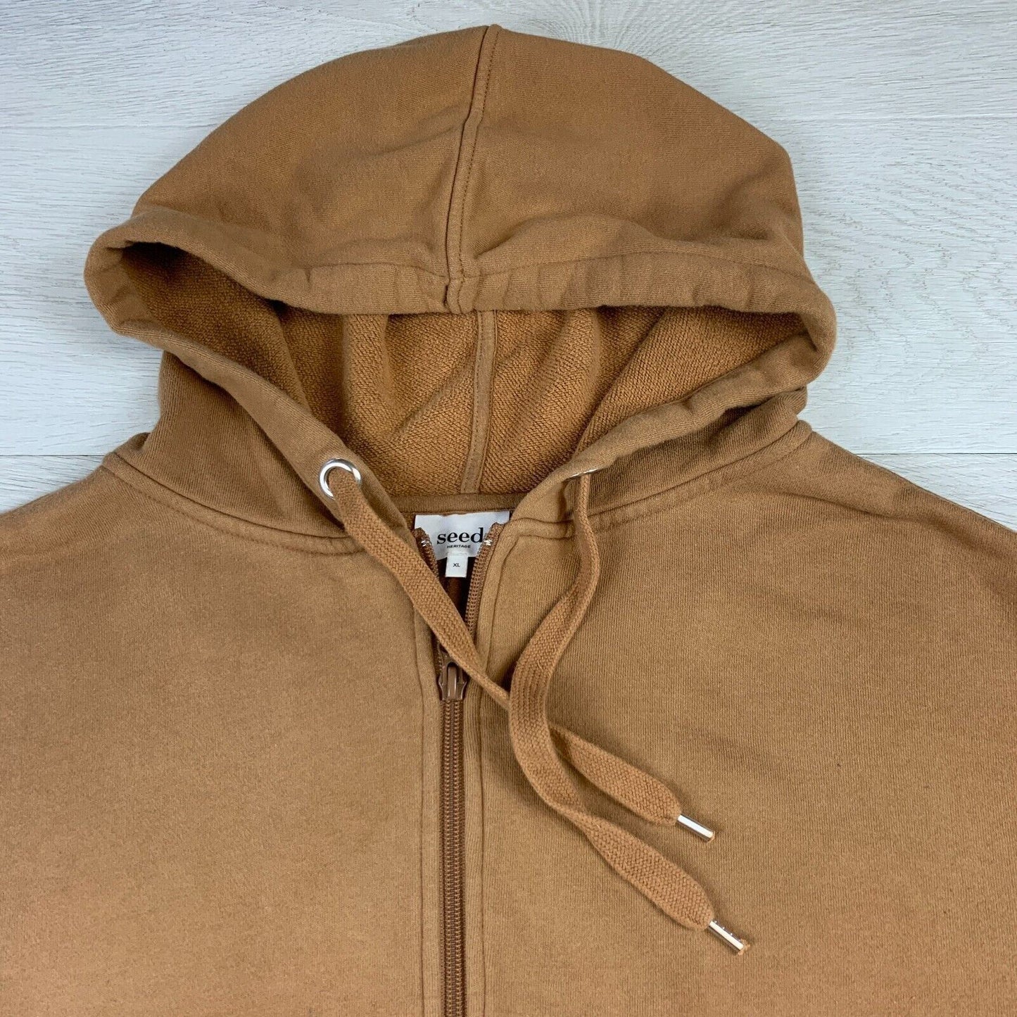 Seed Womens Brown Full Zip Oversized Hoodie Size XL