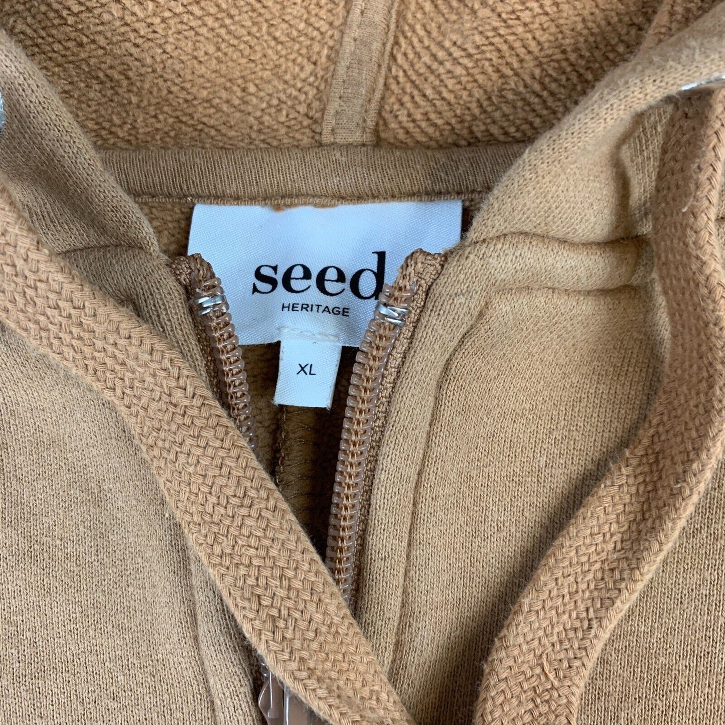 Seed Womens Brown Full Zip Oversized Hoodie Size XL