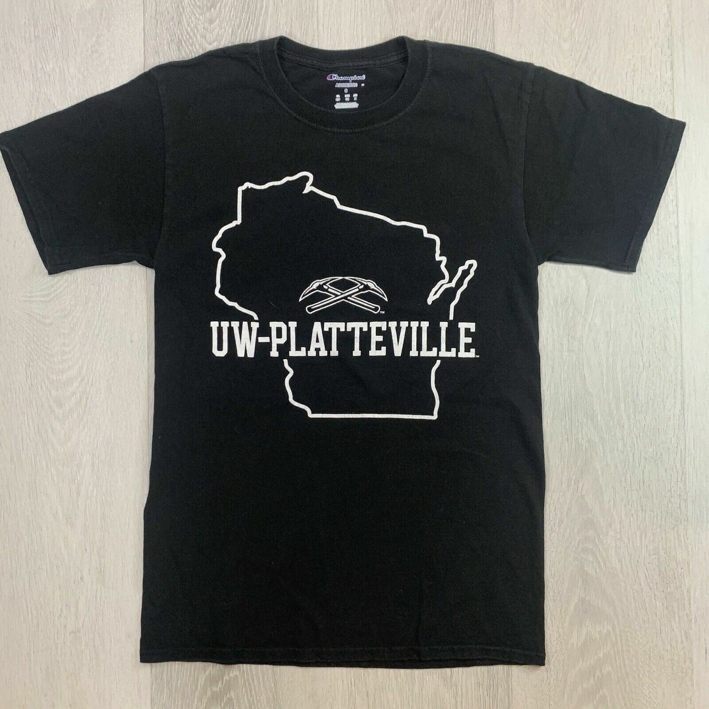 Champion University of Wisconsin-Platteville Mens Black T-Shirt Size Small