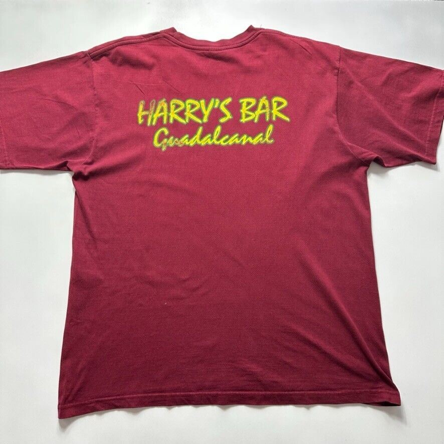 Harry's Bar & Grill Guadacanal Mens Red T-Shirt Size Large