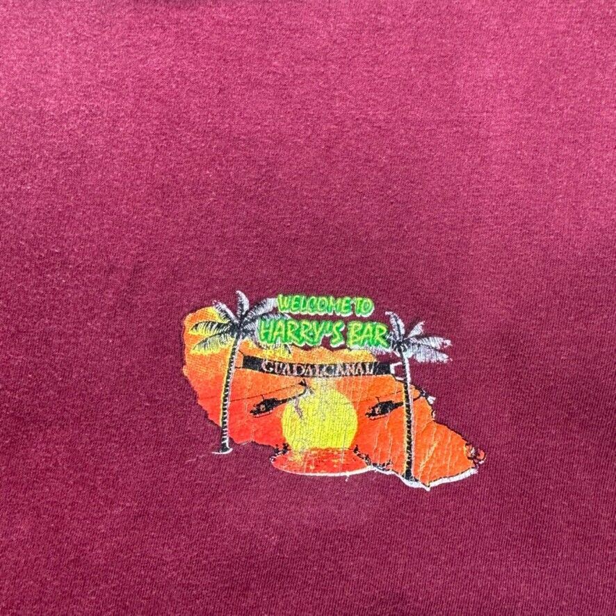 Harry's Bar & Grill Guadacanal Mens Red T-Shirt Size Large