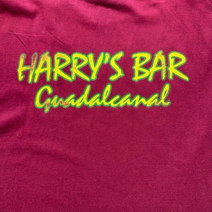 Harry's Bar & Grill Guadacanal Mens Red T-Shirt Size Large