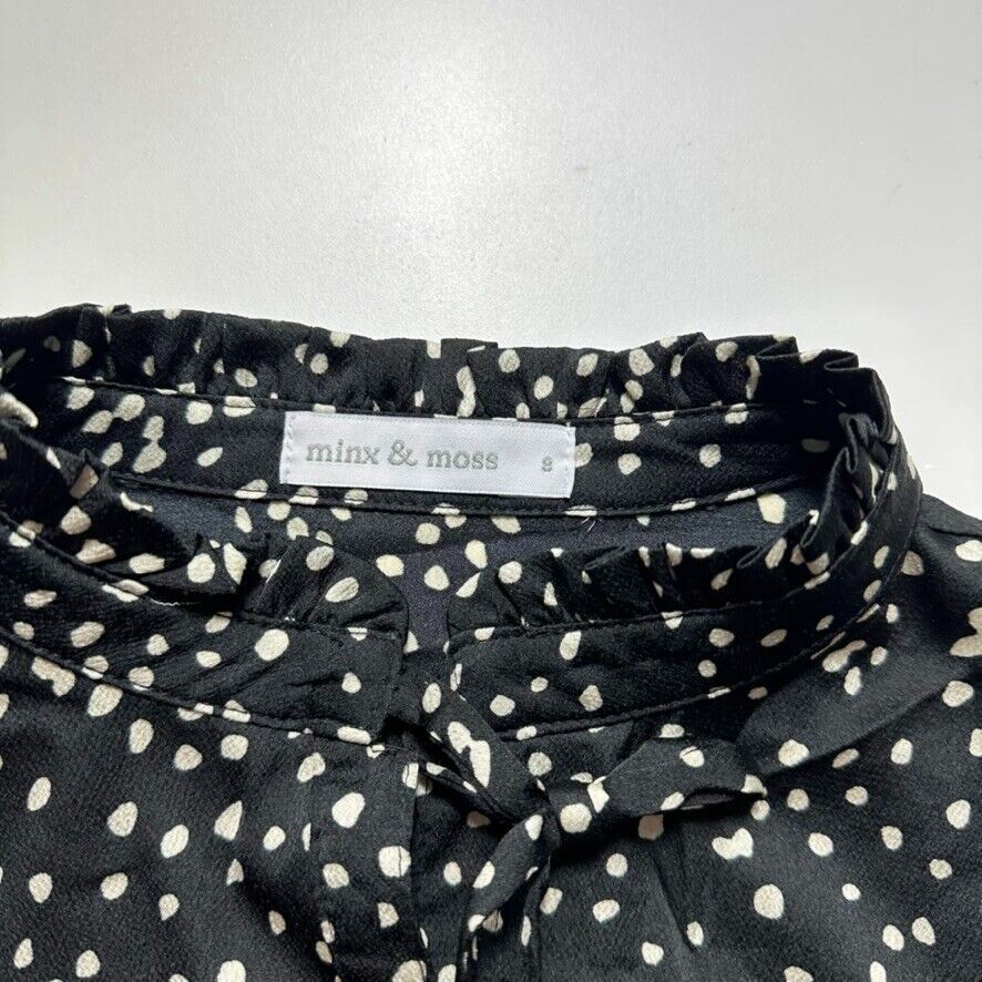 Minx & Moss Black Button Up Blouse Size 8