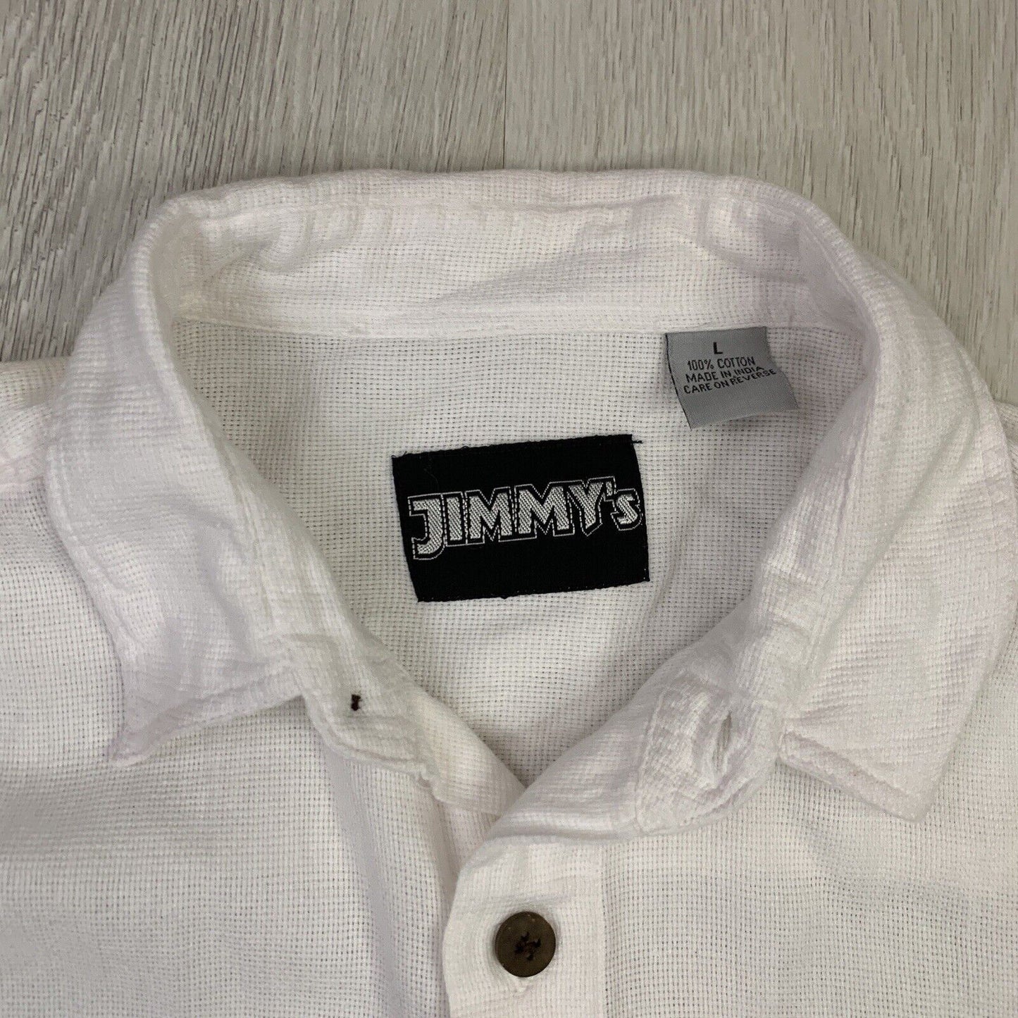 Jimmy's Short Sleeve Button Up Shirt White Size Large