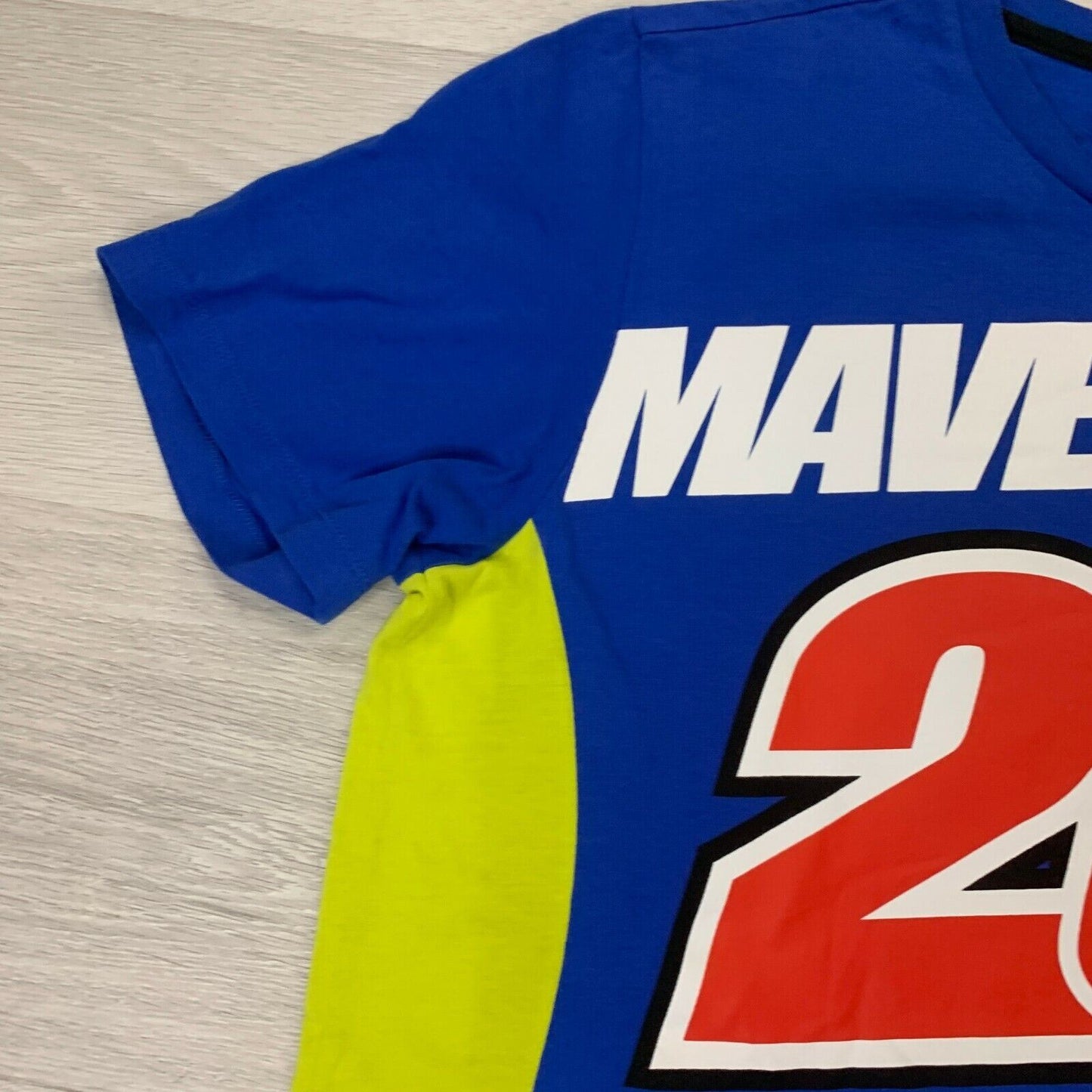 Maverick Vinales 25 MVK Men's Blue & Yellow T-Shirt Size Medium