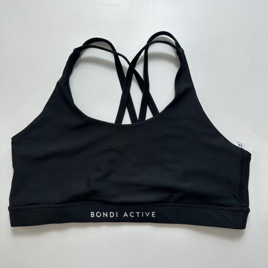 Bondi Active Womens Black Sports Bra Size 14