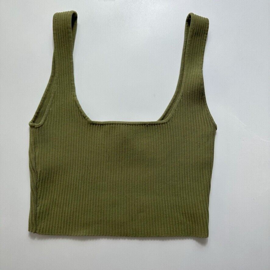 Glassons Womens Green Cropped Tank Top Size Small