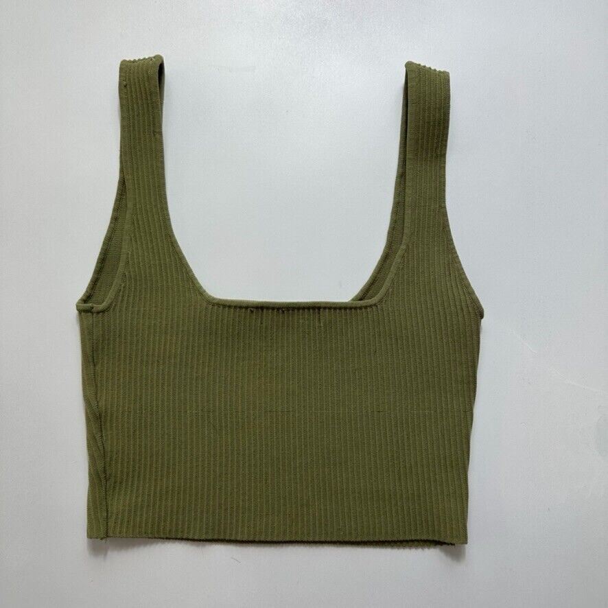 Glassons Womens Green Cropped Tank Top Size Small