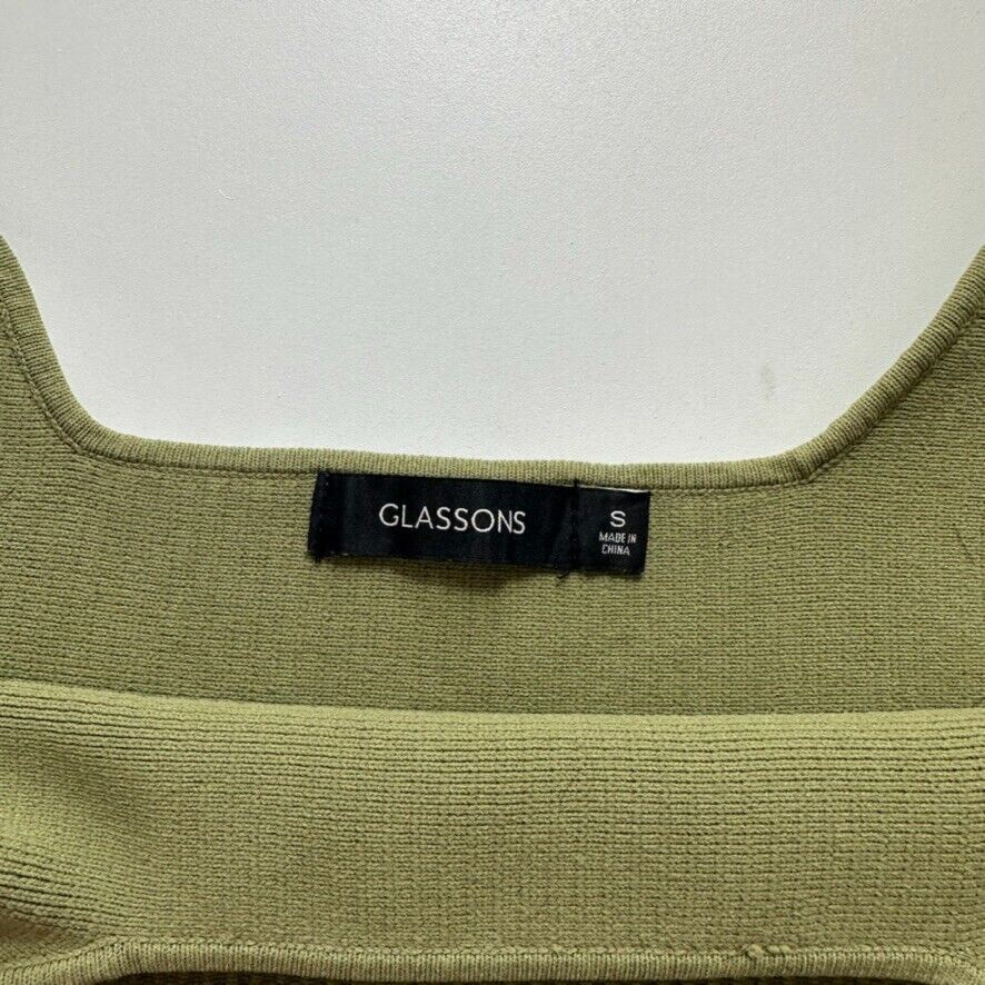 Glassons Womens Green Cropped Tank Top Size Small