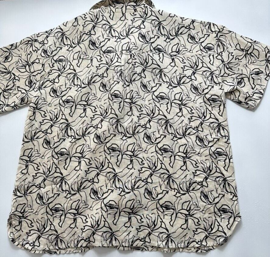 Miann & Co Womens Rebecca Wide Neck Shirt - Floral Sketch Size M (RRP $129.95)