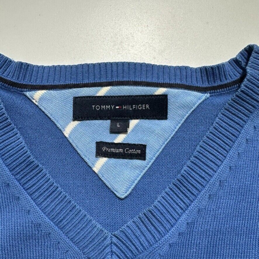 Tommy Hilfiger Mens Blue Sweater Jumper Size Large