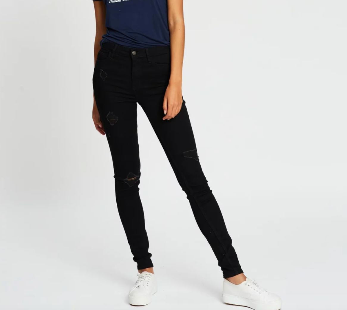 Hollister Womens Super Skinny Long Leg Black Jeans Size 0 (New)