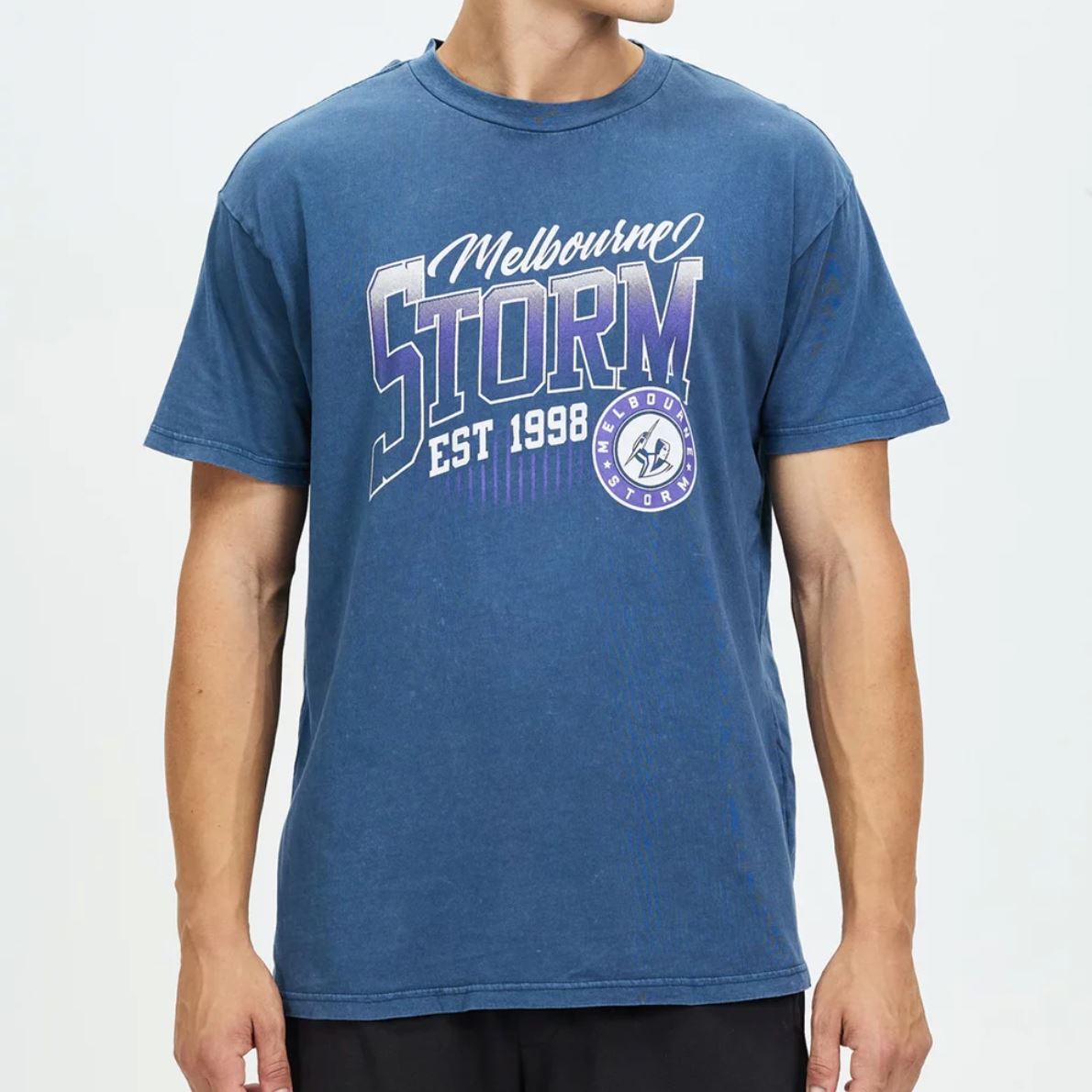 NRL Melbourne Storm Mens Blue T-Shirt Size Medium (new)