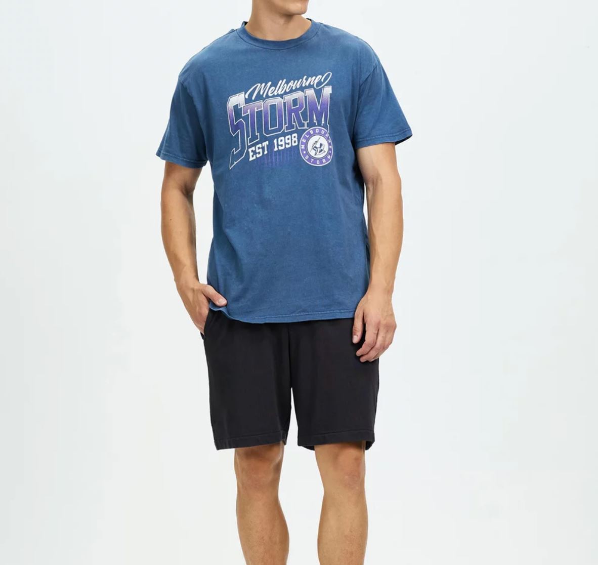 NRL Melbourne Storm Mens Blue T-Shirt Size Medium (new)