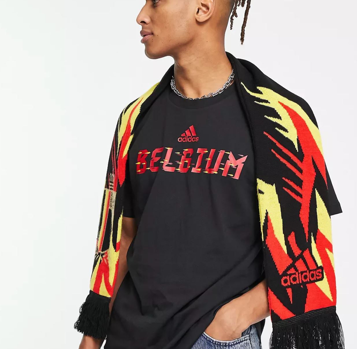 adidas Football Belgium World Cup 2022 Mens Black T-shirt Size L