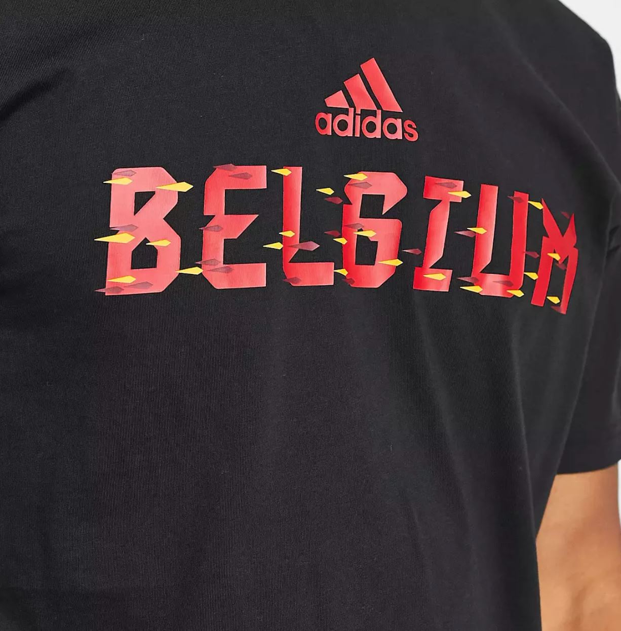 adidas Football Belgium World Cup 2022 Mens Black T-shirt Size L