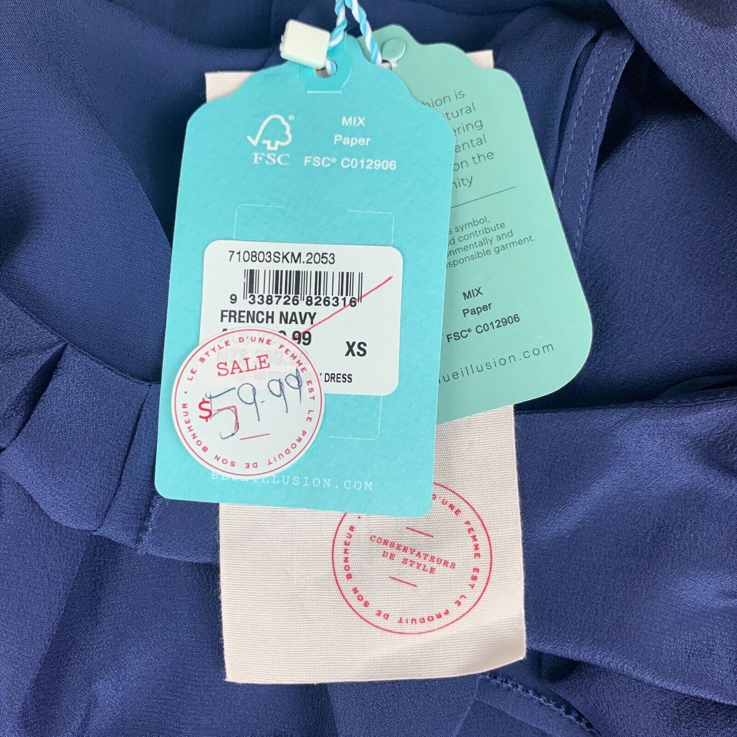Blue Illusion Womens Blue Dress Size XS (New)