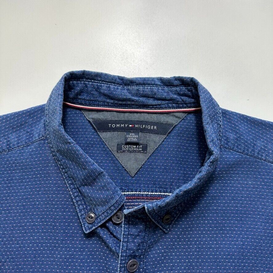 Tommy Hilfiger Custom Fit Mens Long Sleeve Button Up Size 2XL