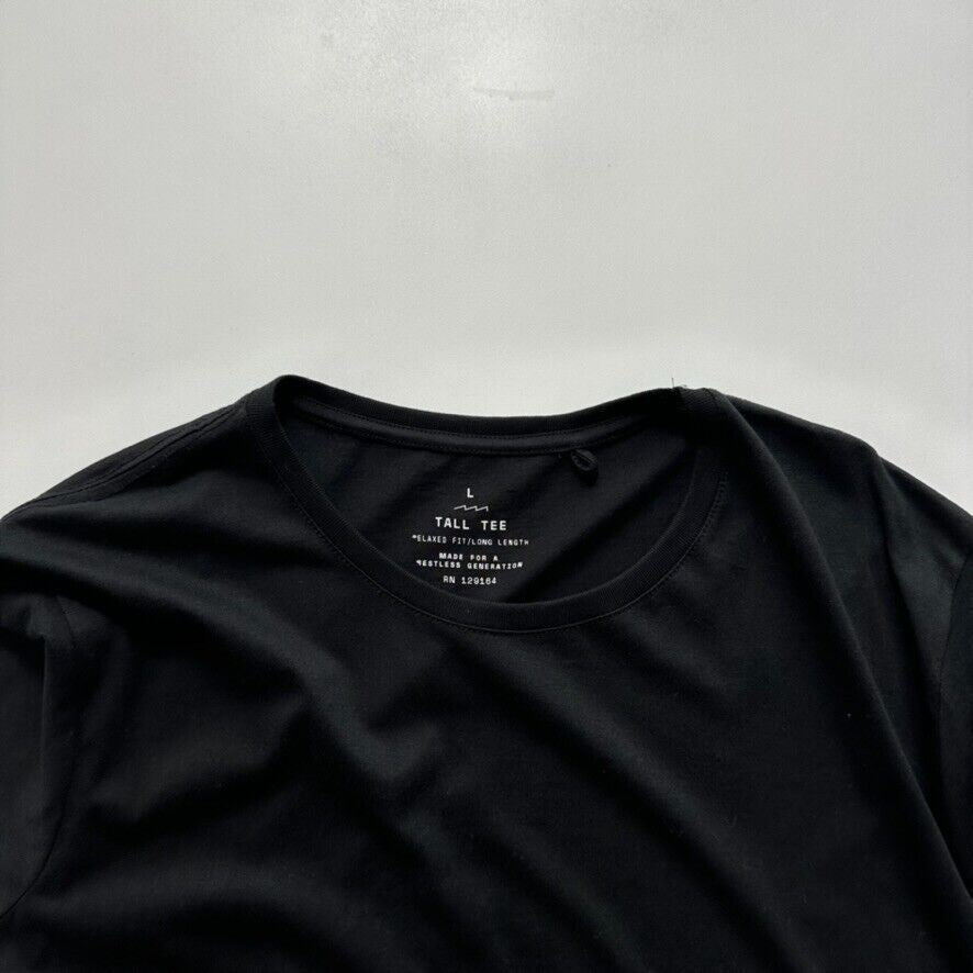 Factorie Mens Black Tall Tee T-Shirt Size Large