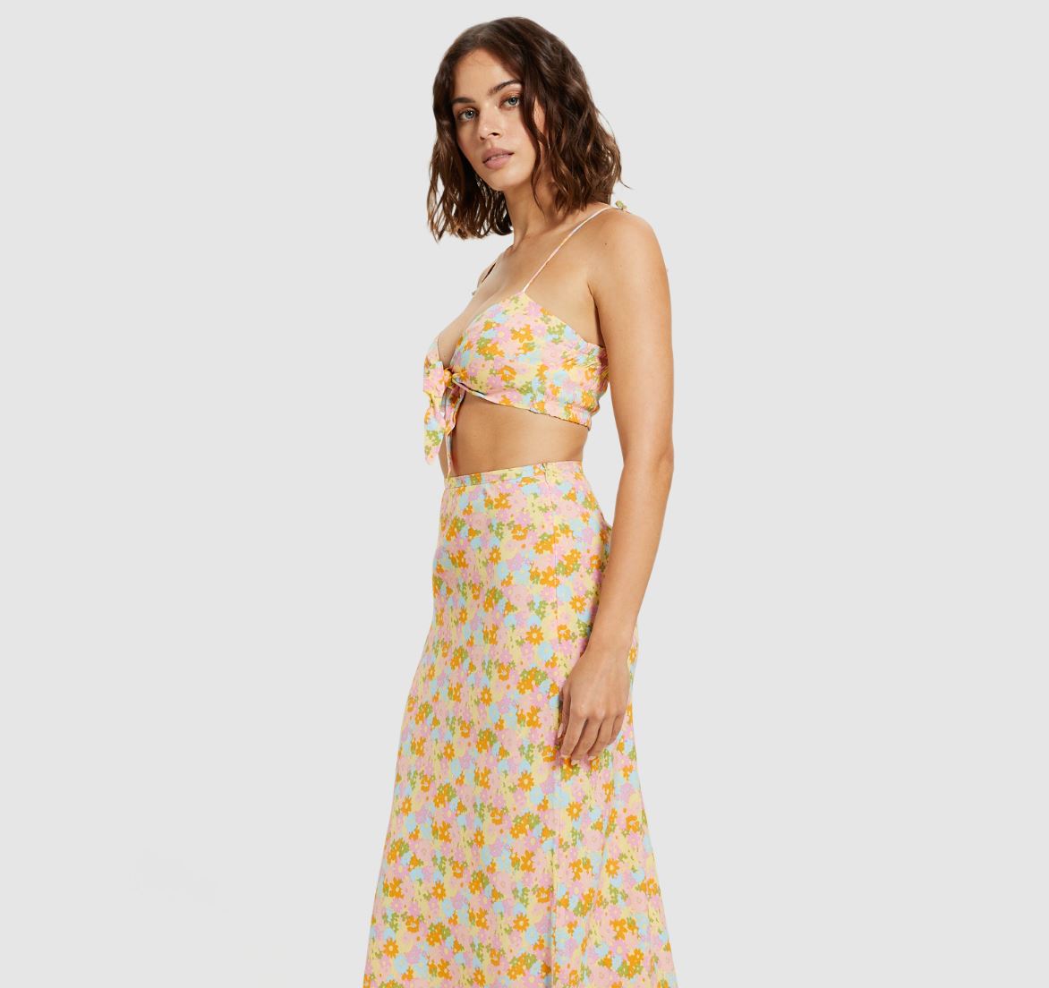 Dont Ask Amanda Anouk Knot Front Tiny Top Floral Size XS (New)