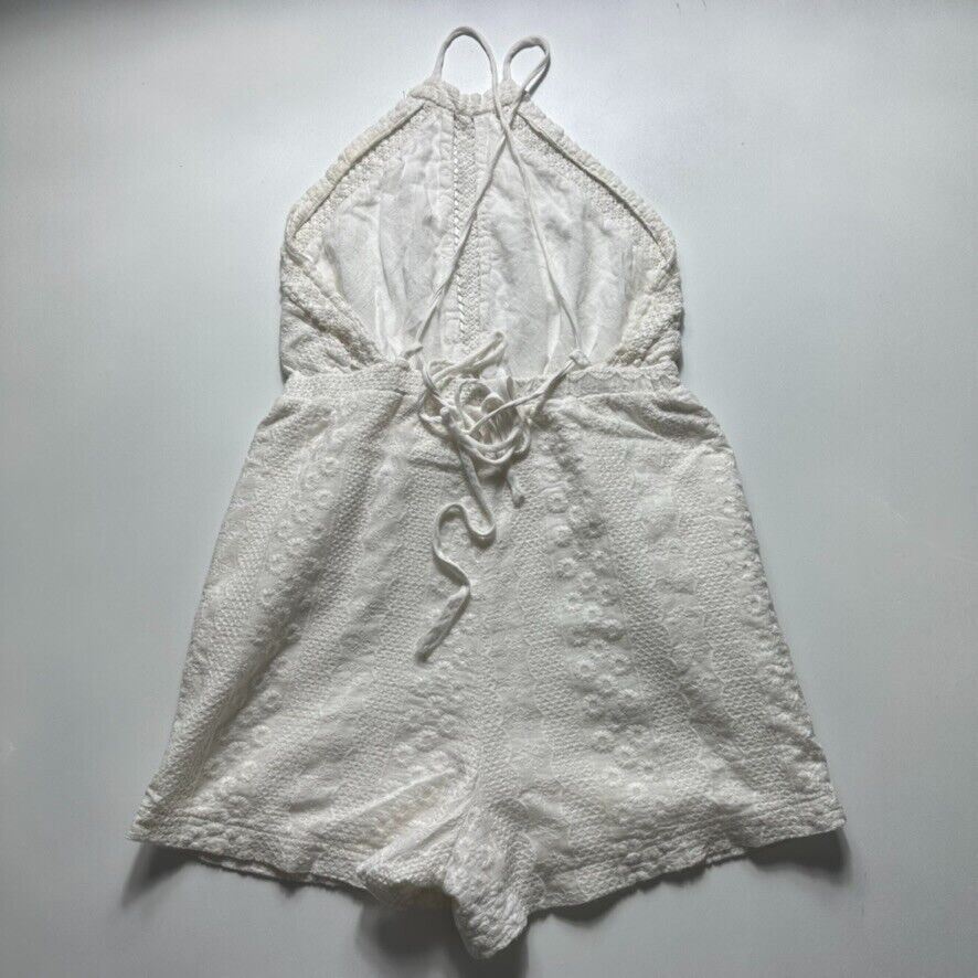 Ebby and I Women's White Halter Neck Jumpsuit Size Small