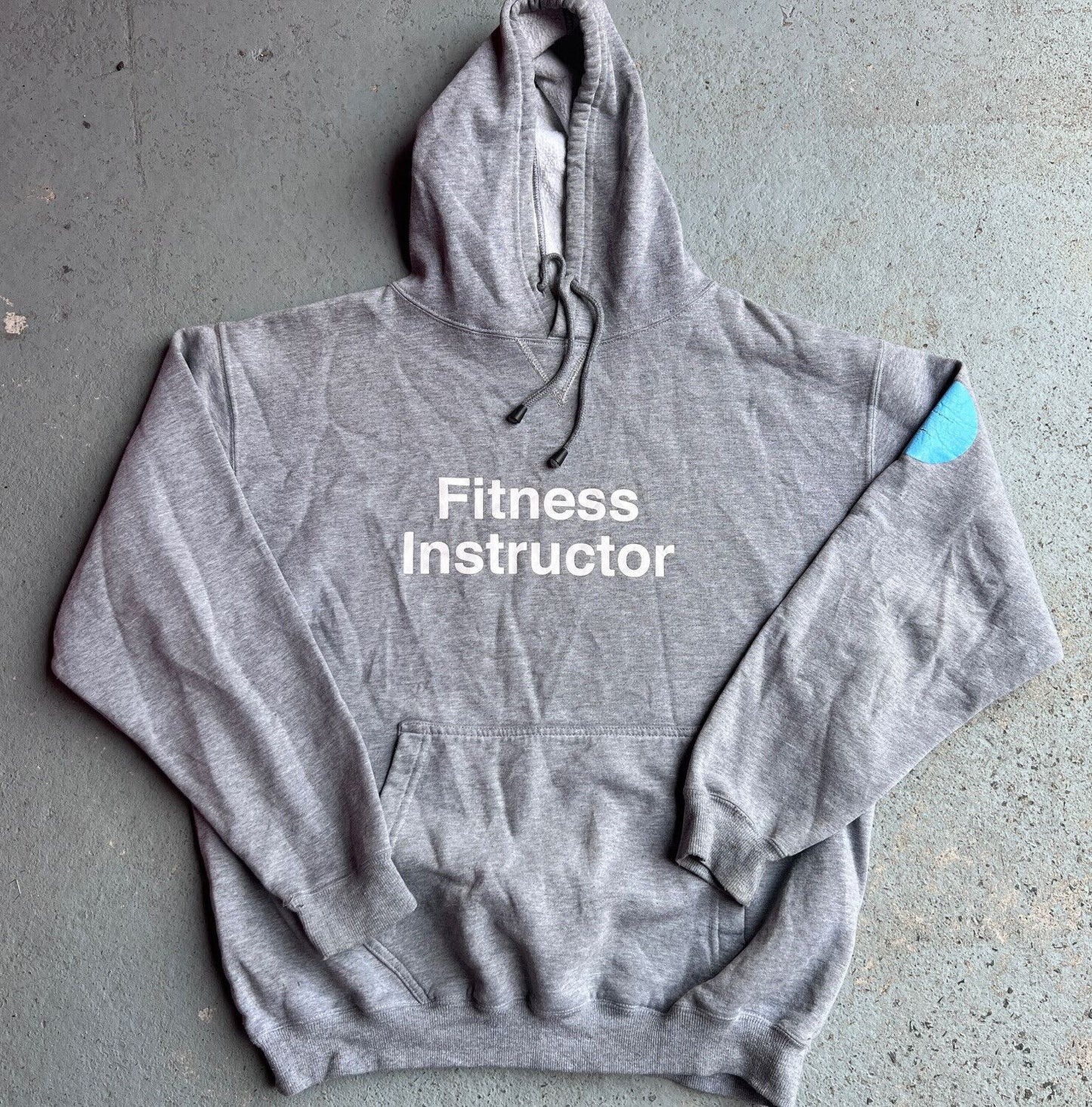 Mens ‘Fitness Instructor’ Mens Grey Hoodie Size M
