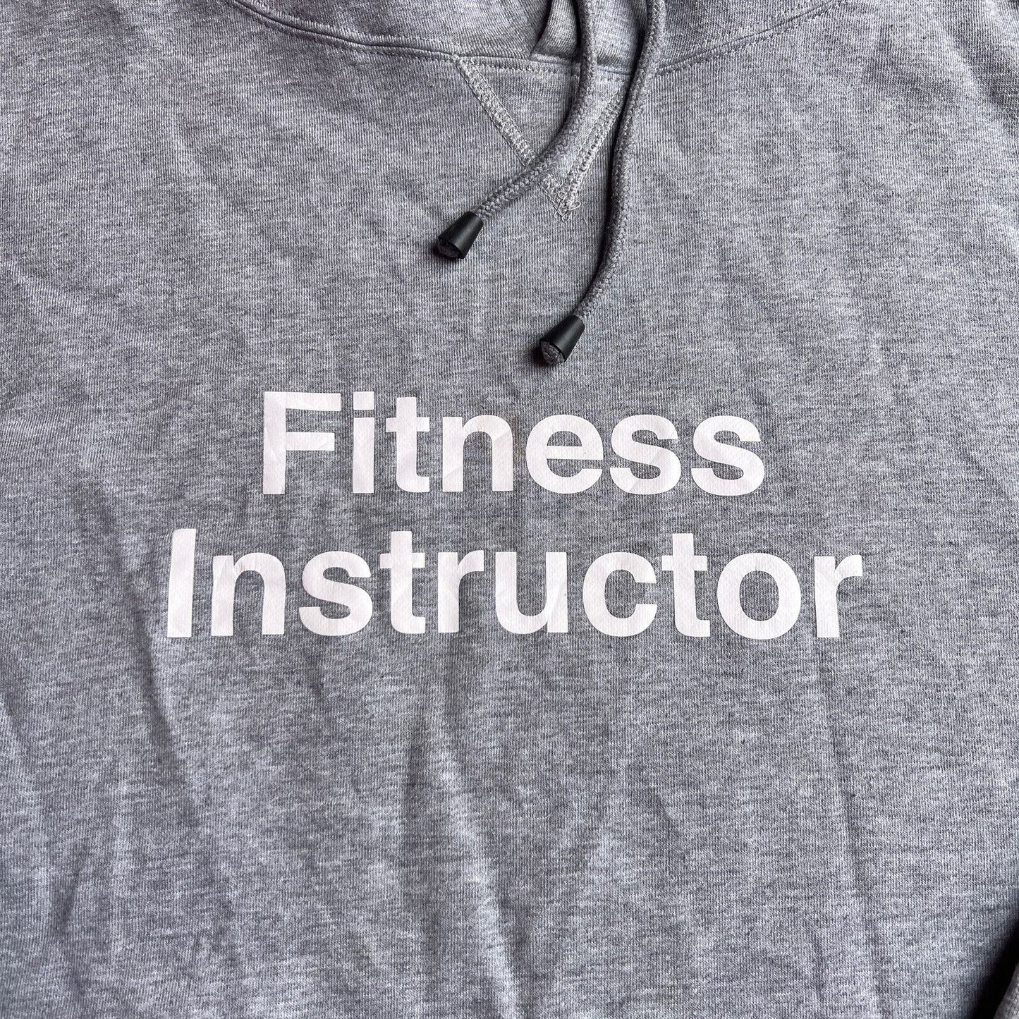 Mens ‘Fitness Instructor’ Mens Grey Hoodie Size M