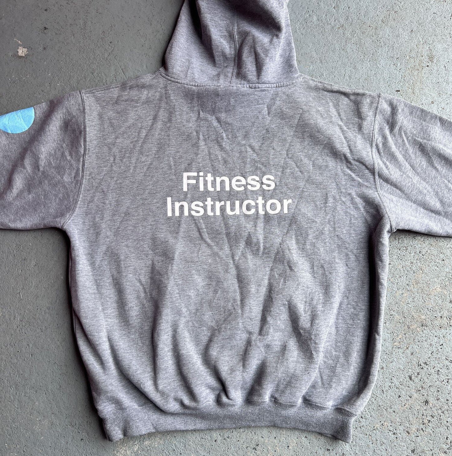 Mens ‘Fitness Instructor’ Mens Grey Hoodie Size M