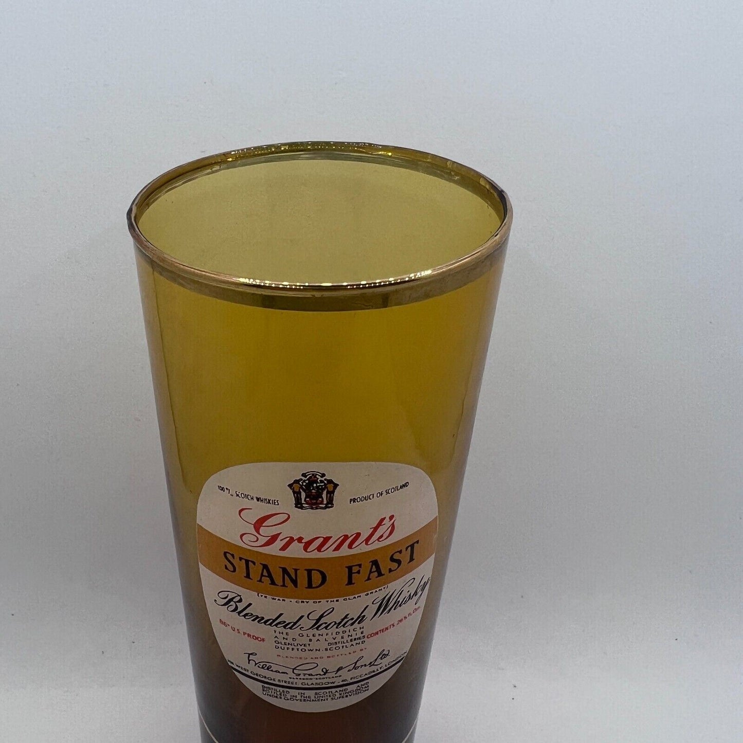Grant's Stand Fast Scotch Whisky Tall Drinking Glass