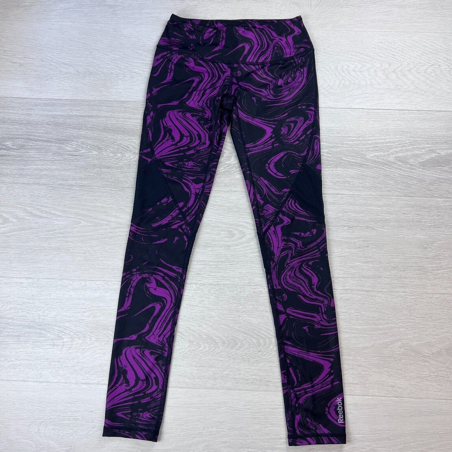Reebok Womens Purple & Black Activewear Tights Size XS