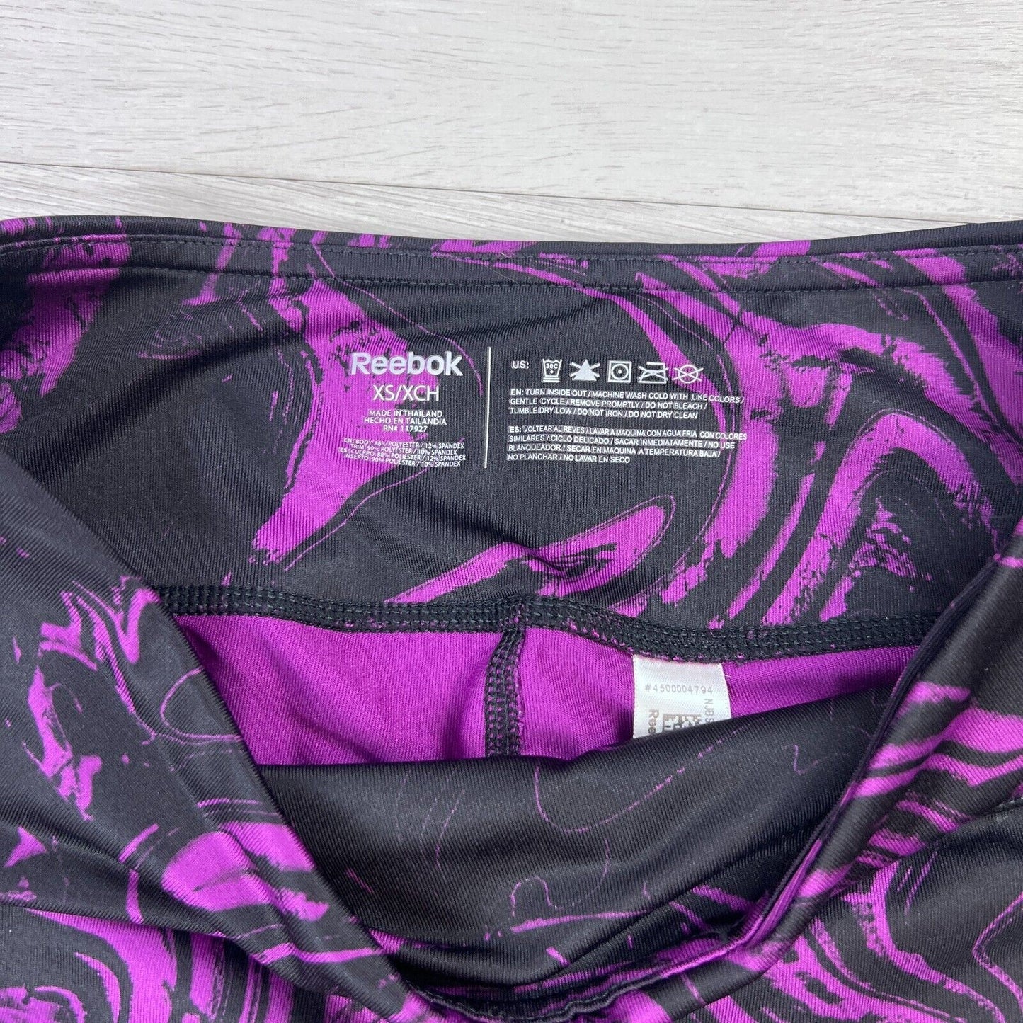 Reebok Womens Purple & Black Activewear Tights Size XS