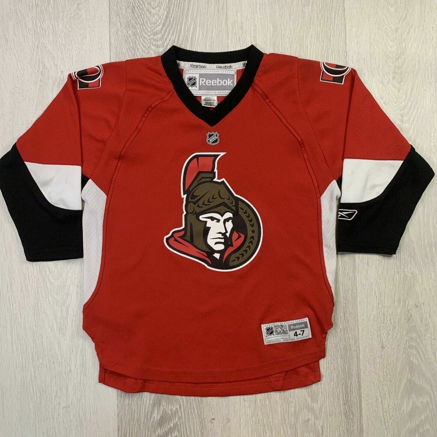 Reebok Ottawa Senators NHL Ice Hockey Jersey Kids Size 4-7 Years