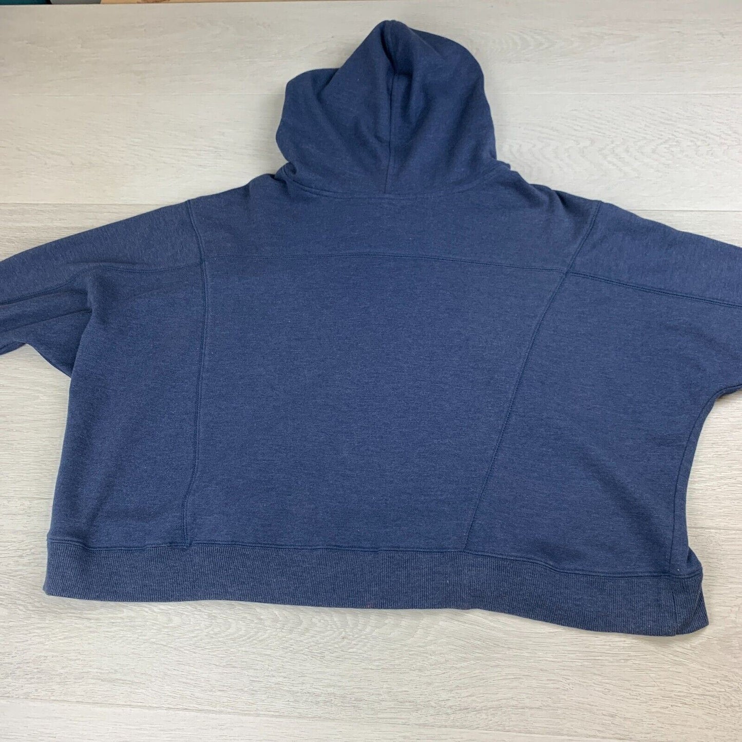 L.M.A Womens Cropped Oversized Full Zip Navy Hoodie Size Small