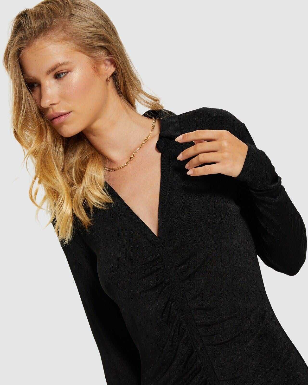 Alice In The Eve Slinky Black Shirt Dress Size Small (New)
