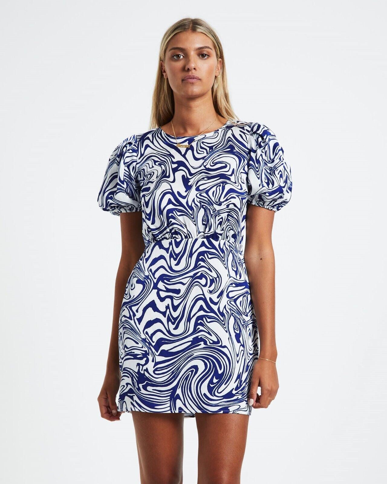 Alice In The Eve Swirl Print Puff Sleeve Womens Dress Size XS (New)