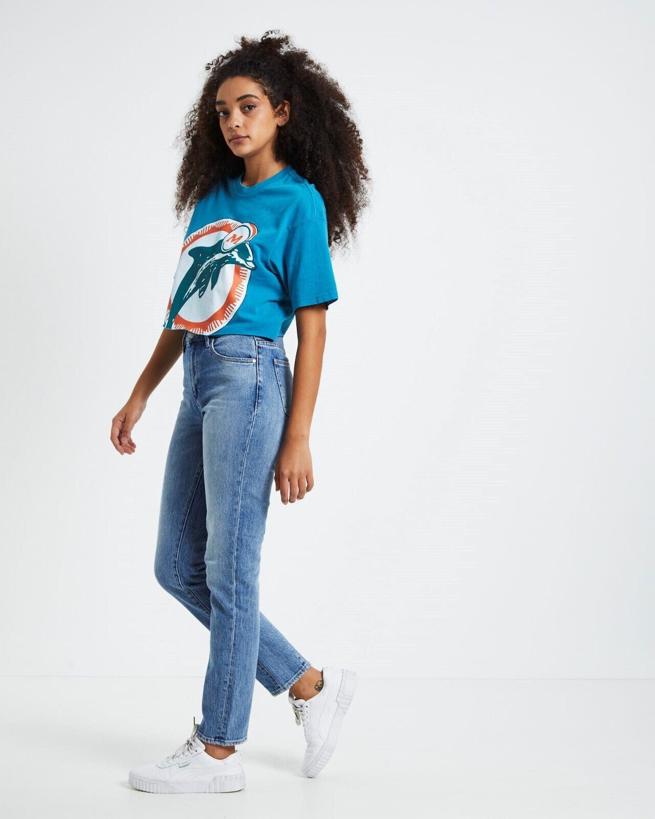 Mitchell & Ness Miami Dolphins Vintage Womens Cropped T-Shirt Size M (New)
