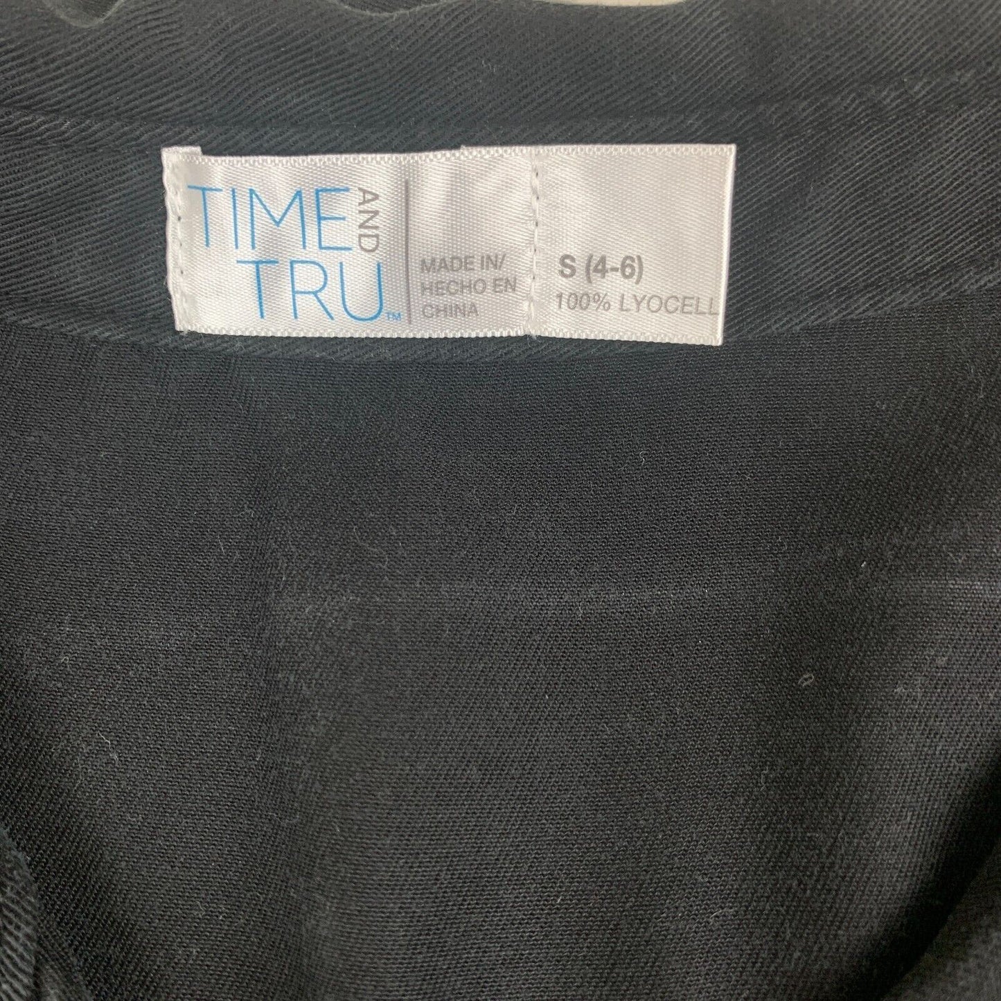 Time and Tru Womens Black Sleeve Top Size Small