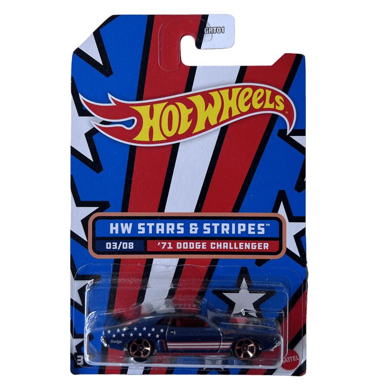 Hot Wheels: HW Stars & Stripes '71 Dodge Challenger 03/08 Die Cast Model Car