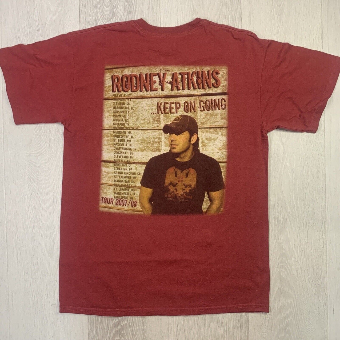 Rodney Atkins Country Music Tour 2007/08 Mens Red T-Shirt Size Medium