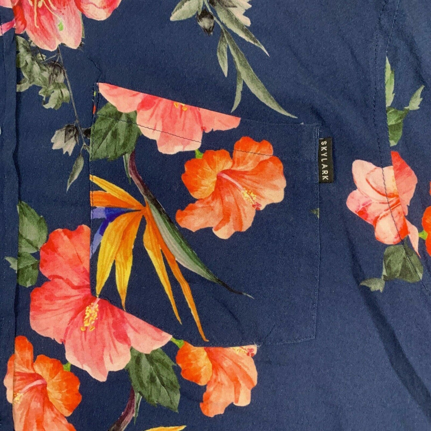 Skylark Mens Casual Button Up Short Sleeve Shirt Size Large