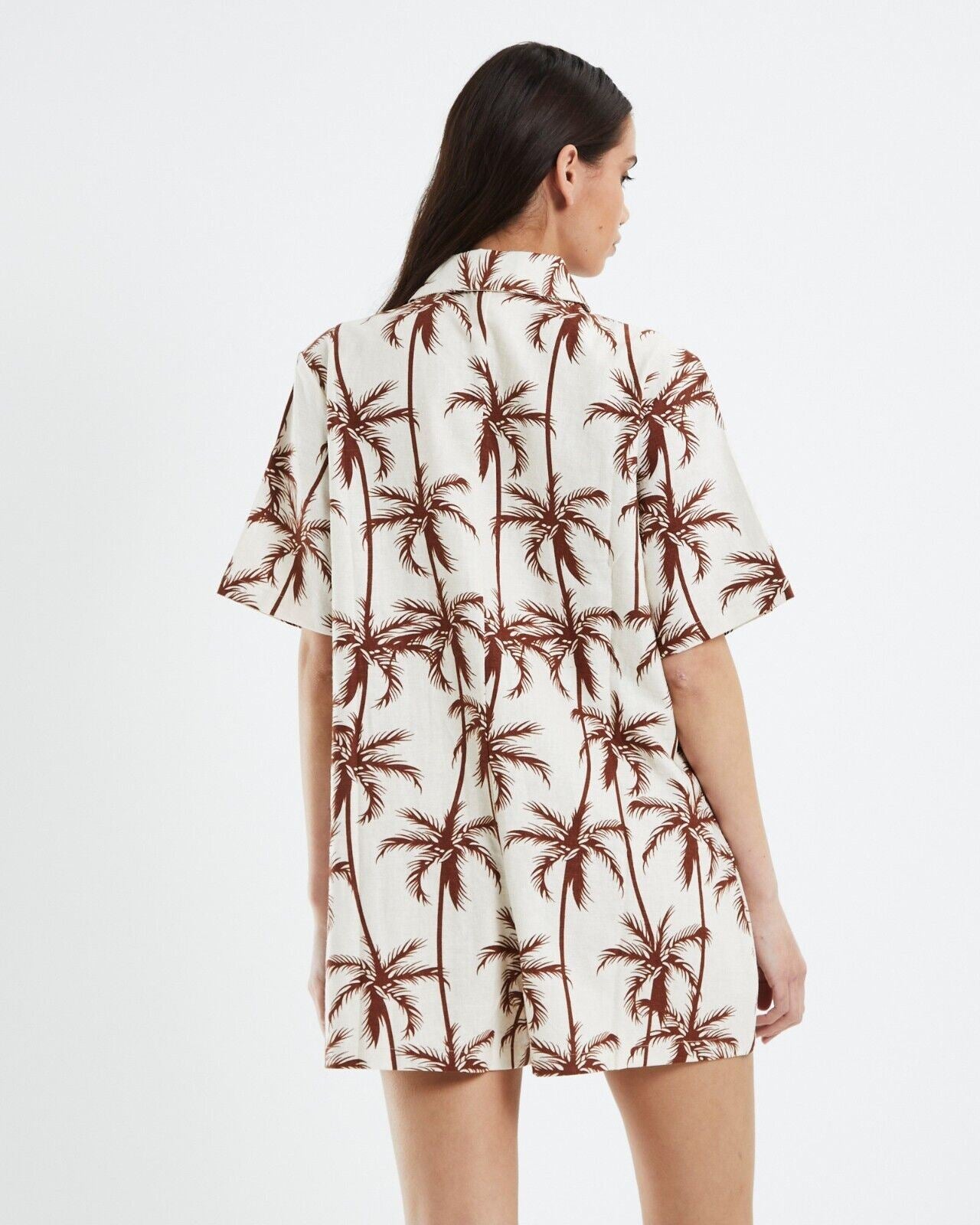 Insight Womens Relaxed Fit Palm Tree Pattern Playsuit Size M (New)