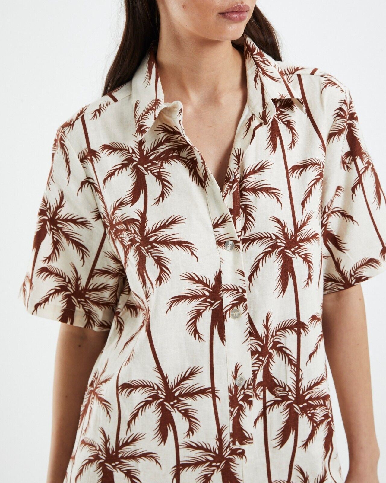 Insight Womens Relaxed Fit Palm Tree Pattern Playsuit Size M (New)