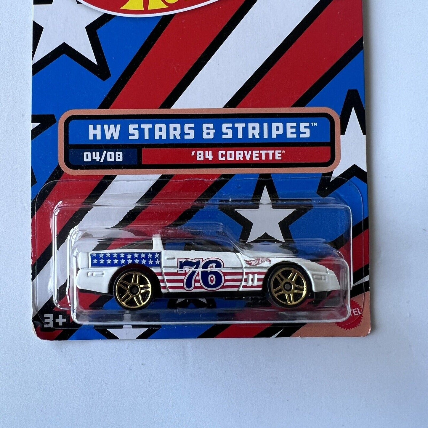 Hot Wheels: HW Stars & Stripes 84 Corvette 04/08 Die Cast Model Car