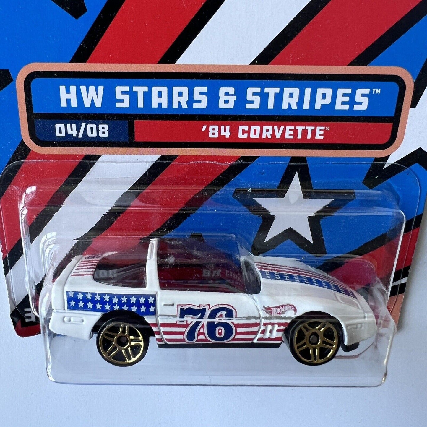 Hot Wheels: HW Stars & Stripes 84 Corvette 04/08 Die Cast Model Car