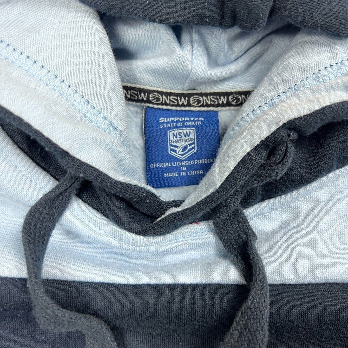 NSW Blues State of Origin Boys Pullover Hoodie Size 16 Years