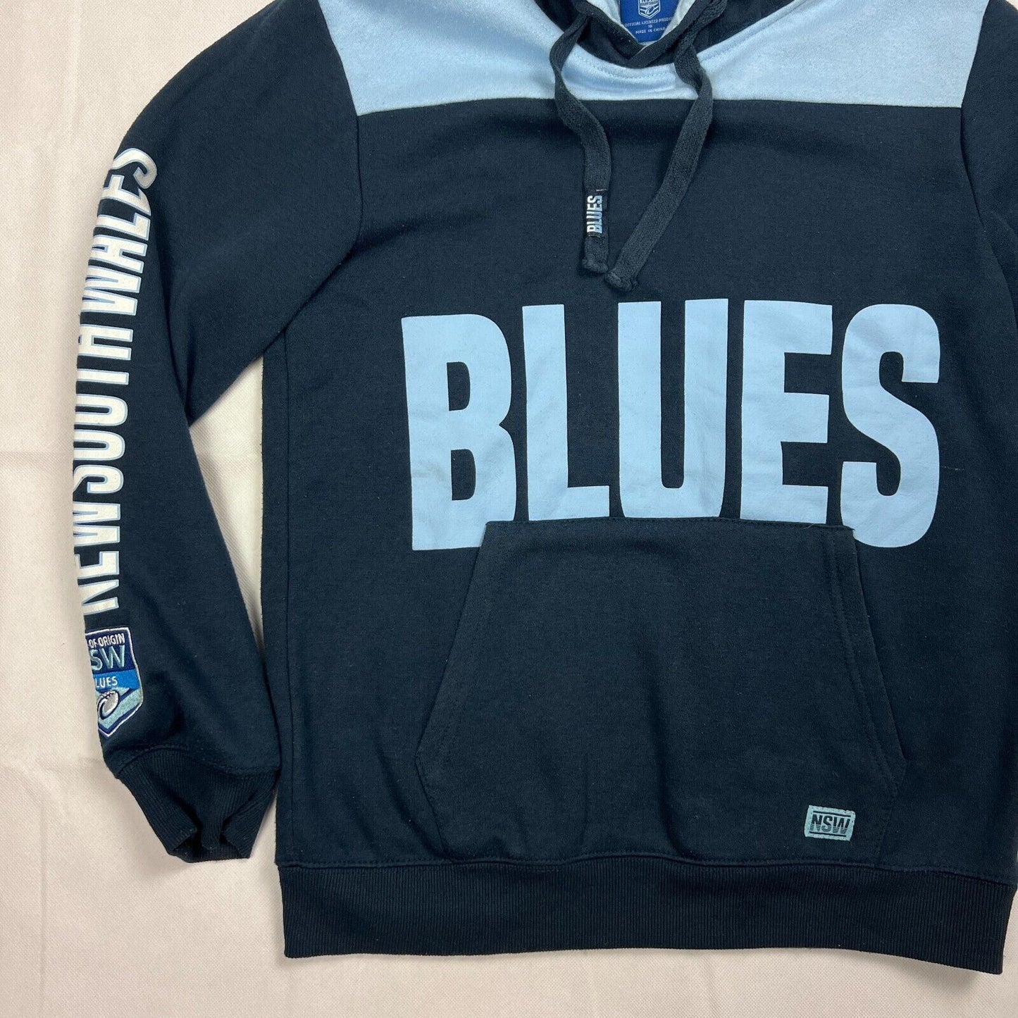 NSW Blues State of Origin Boys Pullover Hoodie Size 16 Years